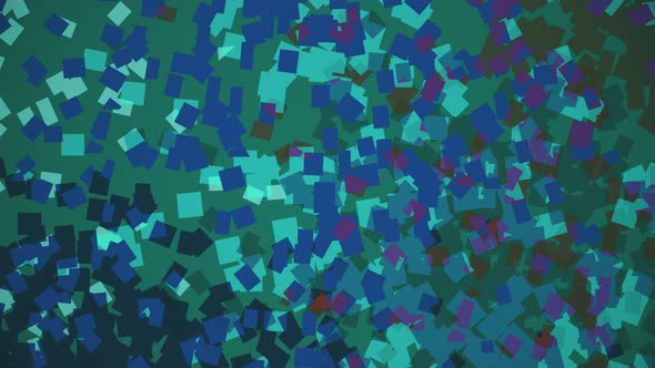 Abstract lo fi Blue Green Squares Background Animation. Pointillistic Effect.