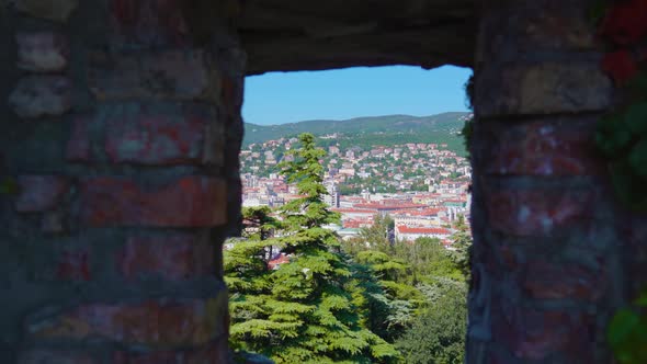 Old Town Through Castle of San Giusto Fortress Loophole alt