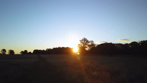 Sunrise Over Meadow At Dyrehaven, Klampenborg, Copenhagen Denmark, Stock Footage X alt