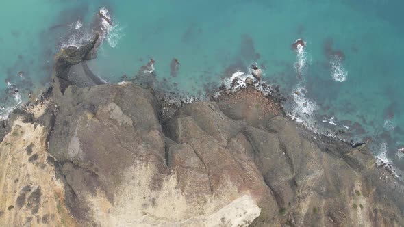 Flying on a Drone Over Cape Fiolent in the Spring on the Day alt