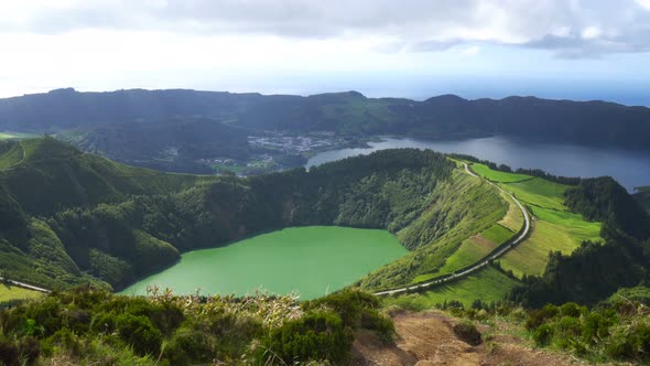 Lagoa de Santiago and Lagoa das Sete Cidades, in Sao Miguel Island, Azores