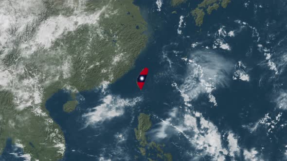 4K Globe Map of Taiwan with a flag (Highlighted) alt