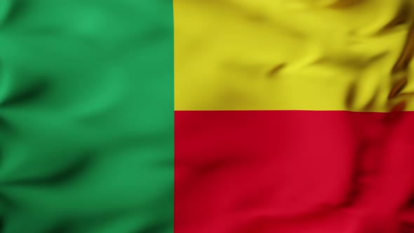 3D Animation Flag Waving in Slow Motion Fill Frame  Benin alt
