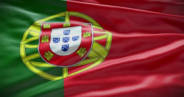 Portugal Portuguese waving flag loop alt