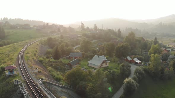 Foggy Morning in the Carpathian Mountains Ukraine alt