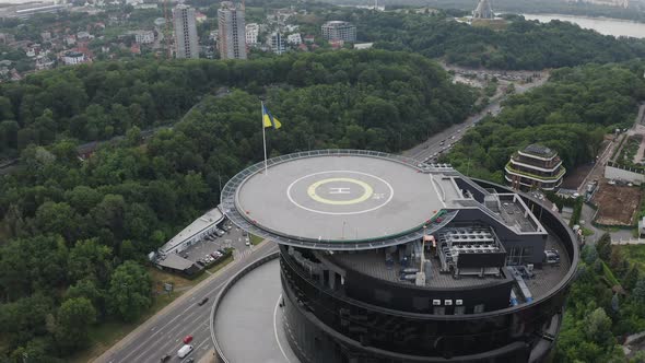 Helicopter Helipad Kyiv City Background Panorama