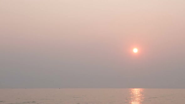 Beautiful sunset on the tropical beach and sea alt