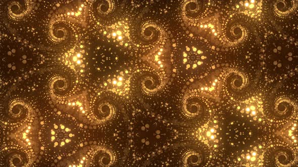 Golden Particles Swirls Kaleidoscope 4K