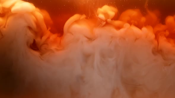 White Cream or Milk and Carmel Brown Coffee are Mixed in Slow Motion alt