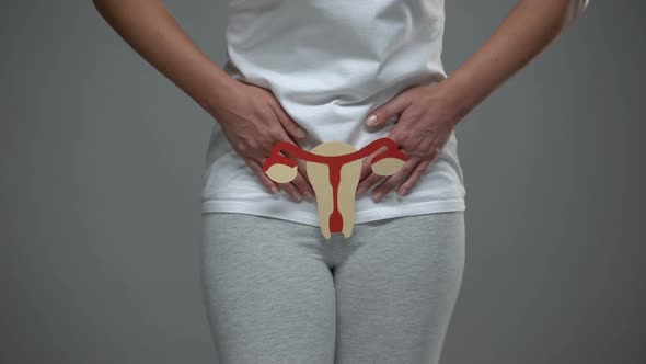 Ovaries Sign on Female Body, Painful Feelings, Inflammation or Std Prevention