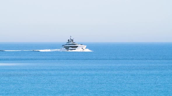 Luxury Yacht Cruising at Open Sea alt
