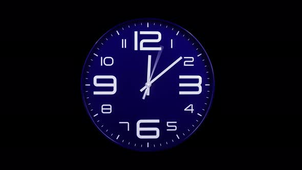 Modern Blue Clock Face Moving Fast Forward
