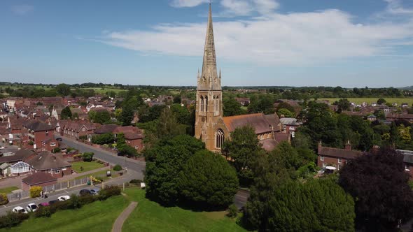 Upton-upon-Severn Town Church Aerial Landscape Worcestershire Green Countryside England