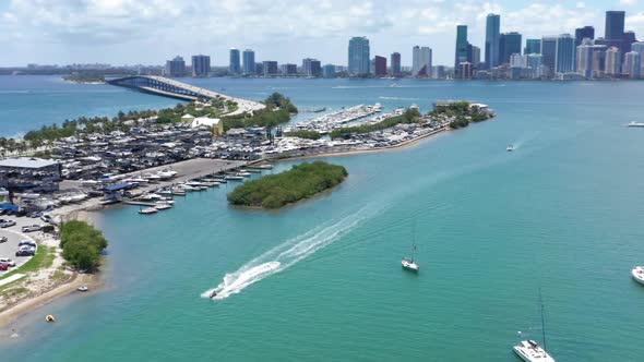  Aerial Top View on the Yachts Parked at the Marine Club, Miami Downtown alt