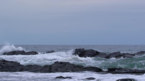 Waves and Rocks in the Sea