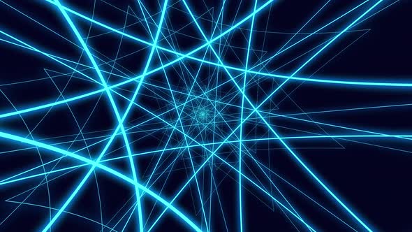 Loopable abstract digital neon geometric tunnel background