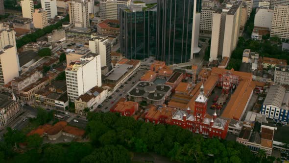 Aerial shot of landmarks - Rio de Janeiro, Brazil. alt