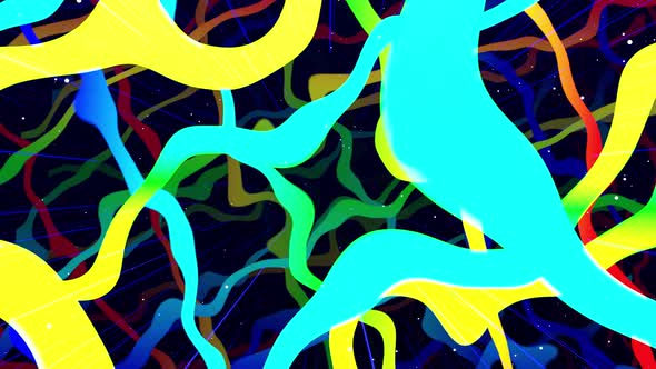 Motion Graphic Abstract Colorful Looped Bg Modern Art Fly in Art Space Multilayer Structure with alt