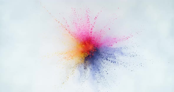 Colorful powder exploding in super slow motion.  Shot on Phantom Flex 4K high speed camera.