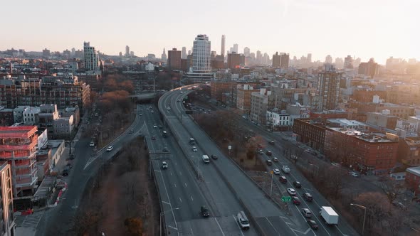 Traffic Jam on a Car Road Intersection in the Rush Hour alt