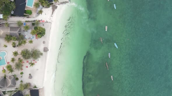 Zanzibar Tanzania  Vertical Video of the Ocean Near the Coast Slow Motion alt