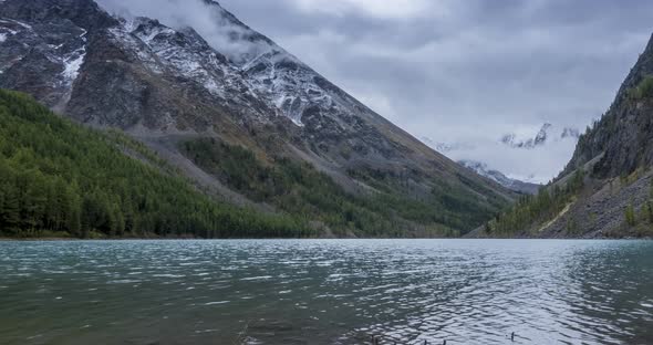 Mountain Lake Timelapse at the Summer or Autumn Time alt
