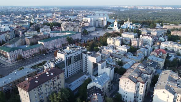 Kyiv Cityscape, Ukraine. Aerial View, Kiev. Slow Motion alt