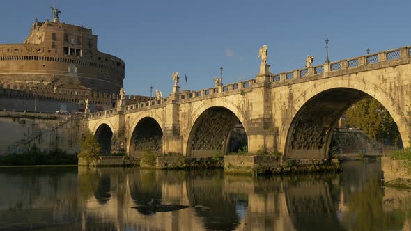 San't Angelo Bridge and Castle in Rome alt