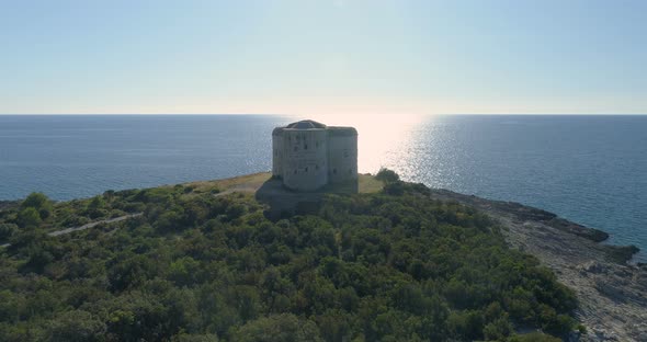 Aerial View of the Fortress Arza Lustica Peninsula.