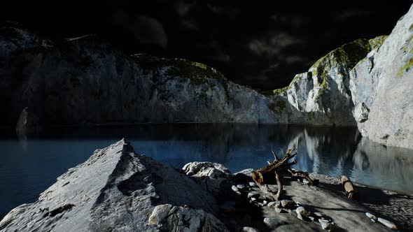 Fjord with Dark Storm Clouds alt