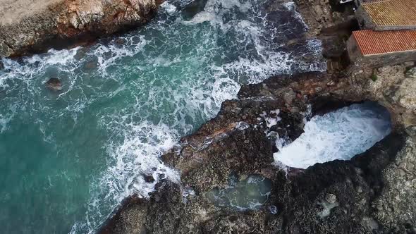 Flight Over Beautiful Seashore at Mallorca