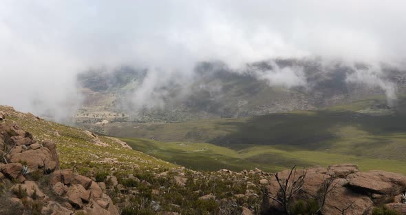 landscape of Bale Mountain with mist and clouds alt