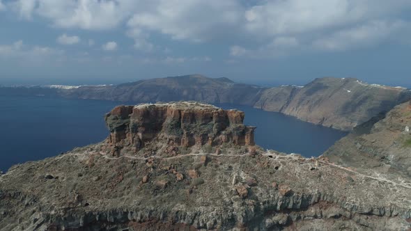 Flight Around the Rock of Skaros in Santorini alt