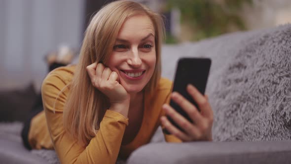 Woman Using Mobile for Video Call
