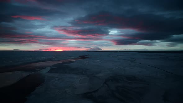 Sunset in Antarctica Betiful Ice View