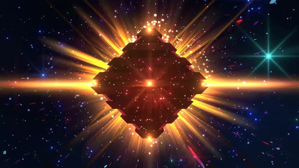 Golden Diamond Colorful Space Motion Loop Background