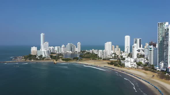 Aerial View of the Tropical Vacations in South Beach Cartagena Colombia