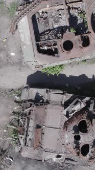Vertical Video of a Destroyed Russian Military Equipment During the War in Ukraine alt