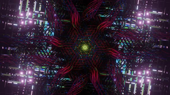 Beautiful Colorful Trippy Pattern Animation Visual 3D Mandala Spiritual Tunnel with Sacred Geometry alt