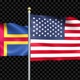 Aland And United States Two Countries Flags Waving - VideoHive Item for Sale