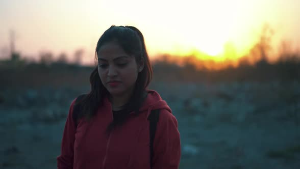 Indian Girl Evening Walk