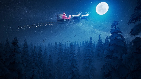 Santa riding sleigh loopable 4K