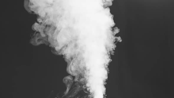 Stream of White Smoke on an Isolated Black Studio Background by ...