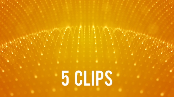 Sparkling Dotted Grid Golden Backgrounds - 5 Clips