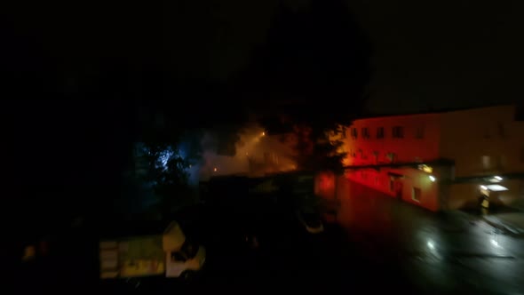 Street Fighters Trainings at Rainy Night Hood Surrounded By Barrels of Fire alt