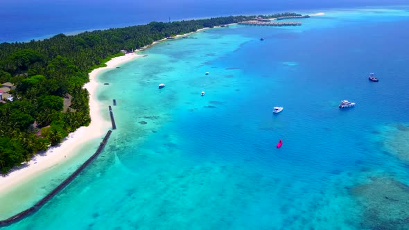 Aerial drone nature of coast beach by sea and sand background alt