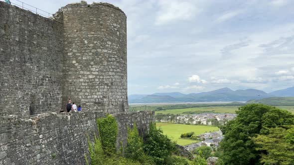 Harlech Castle Wales UK.Spectacularly sited Harlech Castle seems to grow naturally from the rock alt