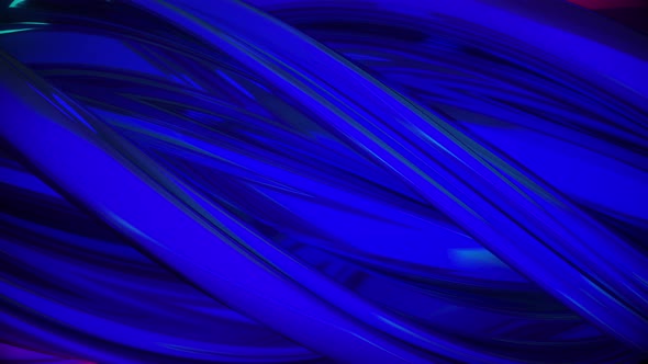 Twisted Blue Magenta 3D Strands Rotating Background Loop