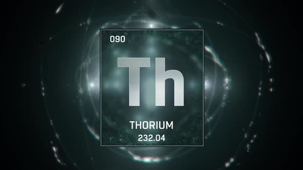 Thorium As Element 90 Of The Periodic Table On Green Background