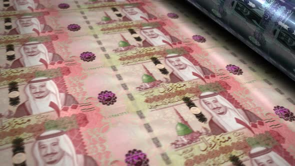 Saudi Arabia Riyal money banknotes printing seamless loop alt